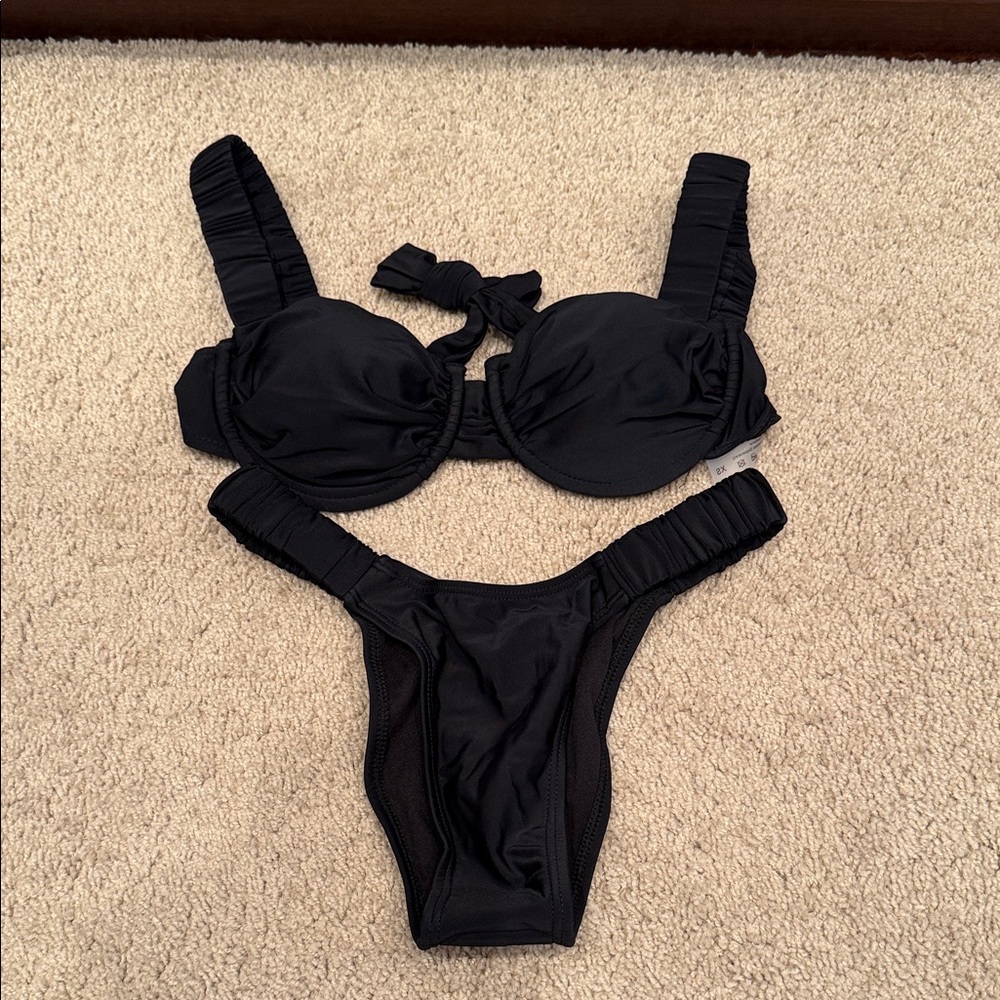 SHEIN Elegant Black Bikini Set